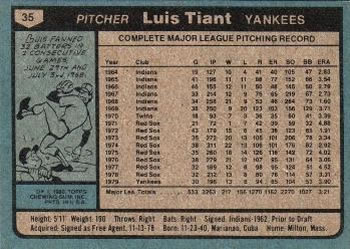 Luis Tiant  baseball card collectible - Main Image 2