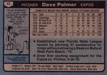 Dave Palmer  baseball card collectible - Main Image 2