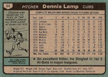 Dennis Lamp  baseball card collectible - Main Image 2
