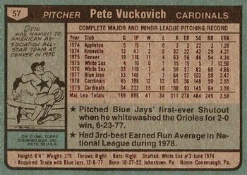 Pete Vuckovich  baseball card collectible - Main Image 2