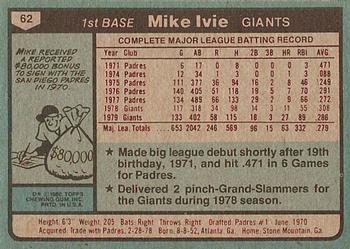 Mike Ivie  baseball card collectible - Main Image 2