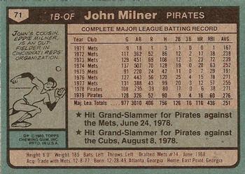 John Milner  baseball card collectible - Main Image 2
