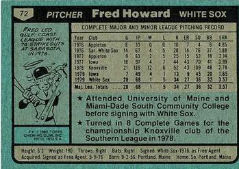 Fred Howard  baseball card collectible - Main Image 2