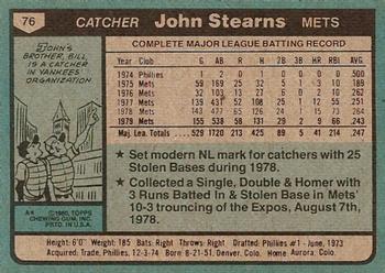 John Stearns  baseball card collectible - Main Image 2