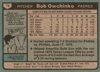 Bob Owchinko  baseball card collectible - Main Image 2
