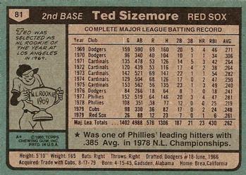 Ted Sizemore  baseball card collectible - Main Image 2