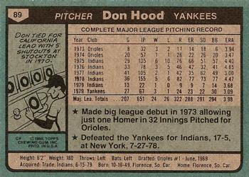 Don Hood  baseball card collectible - Main Image 2