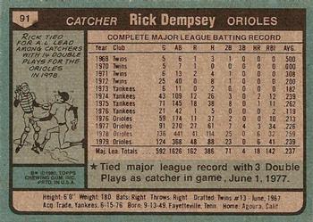 Rick Dempsey  baseball card collectible - Main Image 2