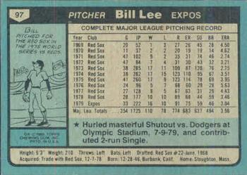 Bill Lee  baseball card collectible - Main Image 2