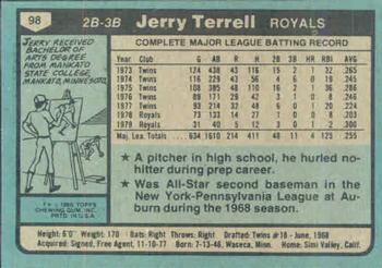 Jerry Terrell  baseball card collectible - Main Image 2