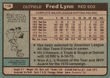 Fred Lynn  baseball card collectible - Main Image 2