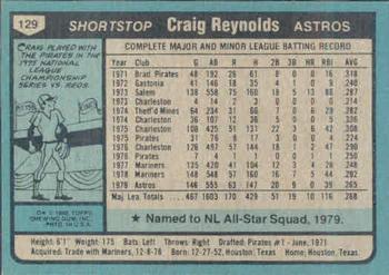Craig Reynolds  baseball card collectible - Main Image 2