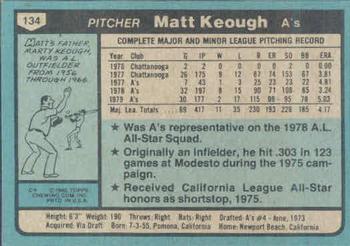 Matt Keough  baseball card collectible - Main Image 2