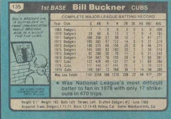 Bill Buckner  baseball card collectible - Main Image 2