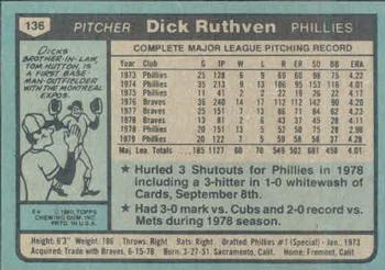 Dick Ruthven  baseball card collectible - Main Image 2