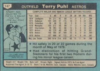 Terry Puhl  baseball card collectible - Main Image 2