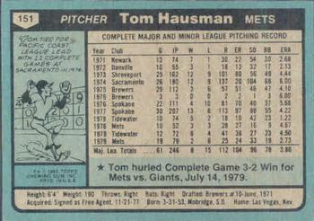 Tom Hausman  baseball card collectible - Main Image 2