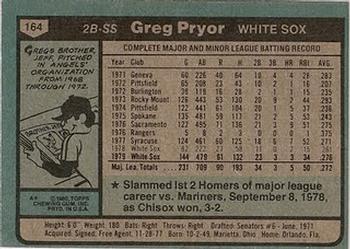 Greg Pryor  baseball card collectible - Main Image 2