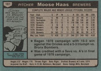 Moose Haas  baseball card collectible - Main Image 2