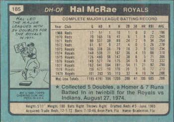 Hal McRae  baseball card collectible - Main Image 2