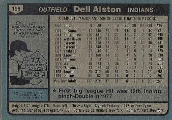 Dell Alston  baseball card collectible - Main Image 2