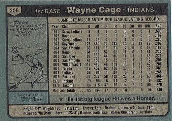 Wayne Cage  baseball card collectible - Main Image 2