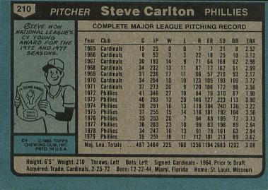 Steve Carlton  baseball card collectible - Main Image 2