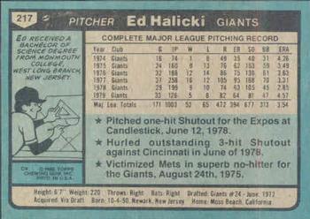 Ed Halicki  baseball card collectible - Main Image 2