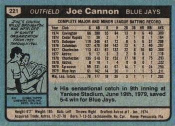Joe Cannon  baseball card collectible - Main Image 2