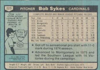 Bob Sykes  baseball card collectible - Main Image 2