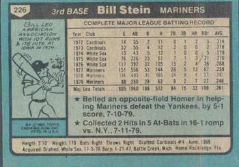 Bill Stein  baseball card collectible - Main Image 2