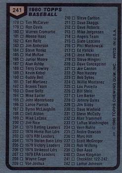 Checklist: 122-242  baseball card collectible - Main Image 2