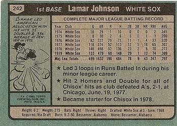 Lamar Johnson  baseball card collectible - Main Image 2