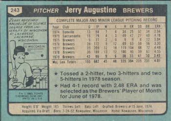Jerry Augustine  baseball card collectible - Main Image 2