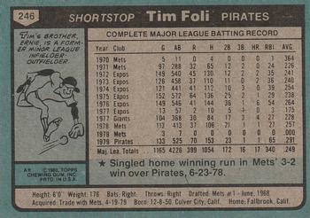 Tim Foli  baseball card collectible - Main Image 2