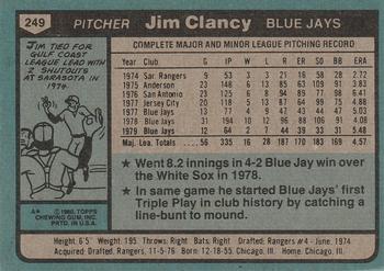 Jim Clancy  baseball card collectible - Main Image 2