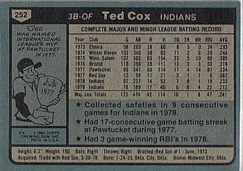 Ted Cox  baseball card collectible - Main Image 2