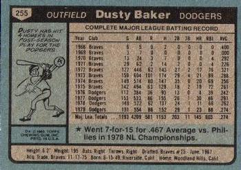Dusty Baker  baseball card collectible - Main Image 2