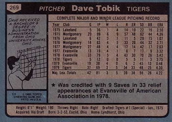 Dave Tobik  baseball card collectible - Main Image 2
