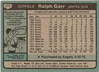Ralph Garr  baseball card collectible - Main Image 2