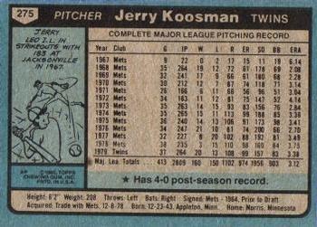 Jerry Koosman  baseball card collectible - Main Image 2
