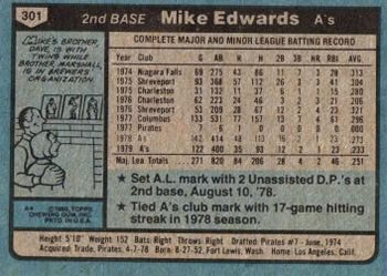 Mike Edwards  baseball card collectible - Main Image 2