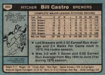 Bill Castro  baseball card collectible - Main Image 2