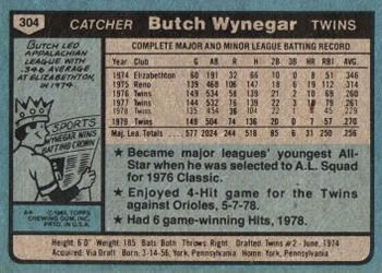 Butch Wynegar  baseball card collectible - Main Image 2