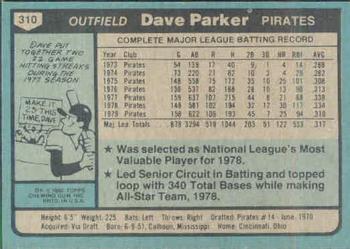 Dave Parker  baseball card collectible - Main Image 2