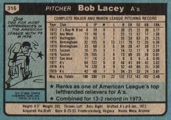 Bob Lacey  baseball card collectible - Main Image 2
