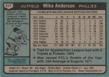 Mike Anderson  baseball card collectible - Main Image 2