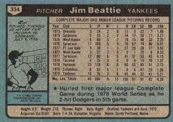 Jim Beattie  baseball card collectible - Main Image 2