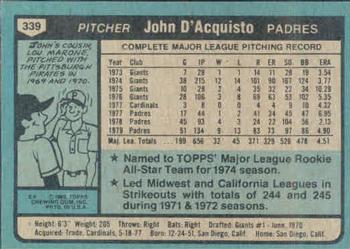 John D’Acquisto  baseball card collectible - Main Image 2