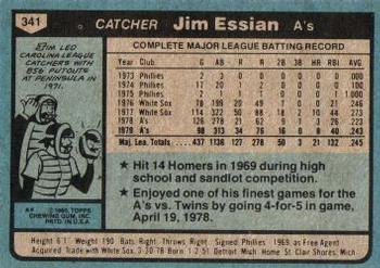 Jim Essian  baseball card collectible - Main Image 2